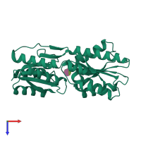 PDB entry 7abp coloured by chain, top view.
