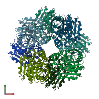PDB entry 7ac0 coloured by chain, front view.