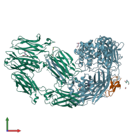 PDB entry 7ad7 coloured by chain, front view.