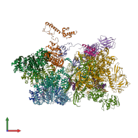 PDB entry 7adb coloured by chain, front view.