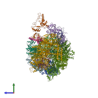 PDB entry 7add coloured by chain, side view.