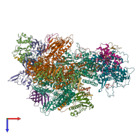 PDB entry 7aea coloured by chain, top view.
