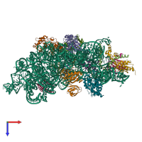 PDB entry 7afo coloured by chain, top view.