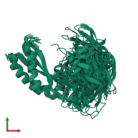 PDB entry 7afr coloured by chain, ensemble of 20 models, front view.