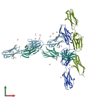PDB entry 7ahs coloured by chain, front view.