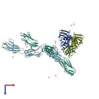 PDB entry 7ahs coloured by chain, top view.