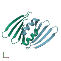 PDB entry 7aht coloured by chain, front view.