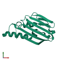 PDB entry 7ahw coloured by chain, front view.