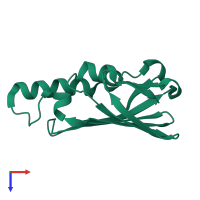 PDB entry 7ahw coloured by chain, top view.