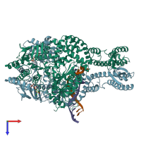 PDB entry 7ai7 coloured by chain, top view.