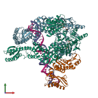 PDB entry 7aic coloured by chain, front view.