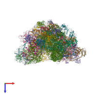PDB entry 7aih coloured by chain, top view.