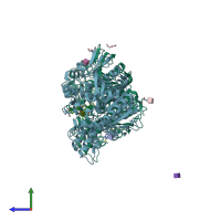 PDB entry 7ais coloured by chain, side view.
