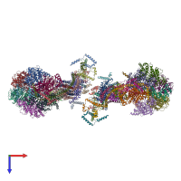PDB entry 7aji coloured by chain, top view.