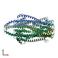 PDB entry 7ajq coloured by chain, front view.