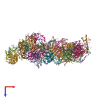 PDB entry 7ak6 coloured by chain, top view.