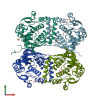 PDB entry 7al5 coloured by chain, front view.