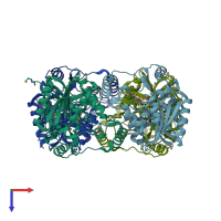 PDB entry 7al5 coloured by chain, top view.