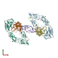 PDB entry 7aml coloured by chain, front view.