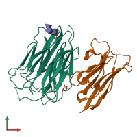 PDB entry 7anq coloured by chain, front view.