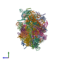 PDB entry 7aoi coloured by chain, side view.