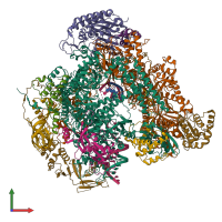 PDB entry 7ap8 coloured by chain, front view.