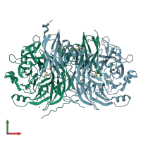 PDB entry 7apy coloured by chain, front view.