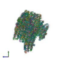 PDB entry 7are coloured by chain, side view.