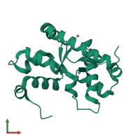 PDB entry 7asu coloured by chain, front view.