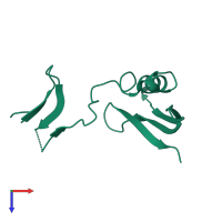 PDB entry 7av6 coloured by chain, top view.
