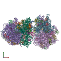 PDB entry 7azo coloured by chain, front view.