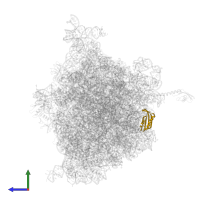 Small ribosomal subunit protein bS6 in PDB entry 7azo, assembly 1, side view.