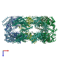 PDB entry 7azp coloured by chain, top view.
