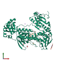 PDB entry 7b02 coloured by chain, front view.