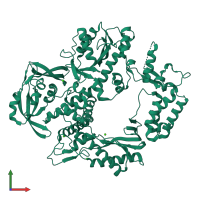 PDB entry 7b07 coloured by chain, front view.
