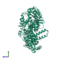 PDB entry 7b07 coloured by chain, side view.