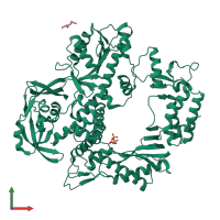 PDB entry 7b08 coloured by chain, front view.