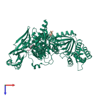 PDB entry 7b08 coloured by chain, top view.