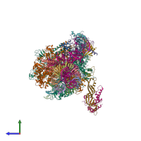 PDB entry 7b0y coloured by chain, side view.