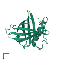 PDB entry 7b29 coloured by chain, top view.