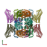 PDB entry 7b2l coloured by chain, front view.