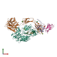PDB entry 7b2q coloured by chain, front view.