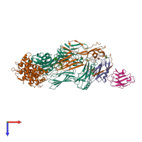 PDB entry 7b2q coloured by chain, top view.