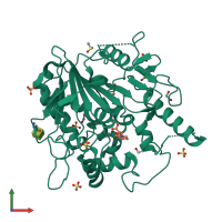 PDB entry 7b2v coloured by chain, front view.