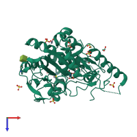 PDB entry 7b2v coloured by chain, top view.