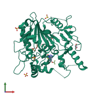 PDB entry 7b3h coloured by chain, front view.
