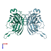 PDB entry 7b4y coloured by chain, top view.