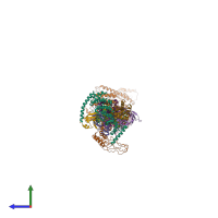 PDB entry 7b6r coloured by chain, side view.