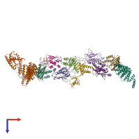 PDB entry 7b6r coloured by chain, top view.