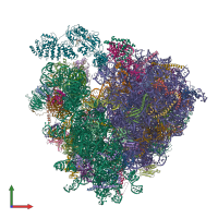 PDB entry 7b7d coloured by chain, front view.